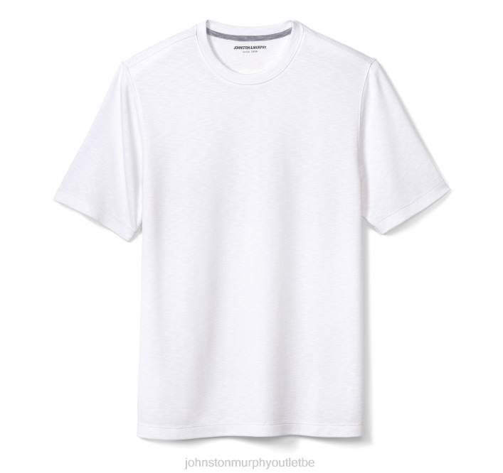 Johnston & Murphy Hommes t-shirt ras du cou flammé vintage TXRN556 vêtements blanc