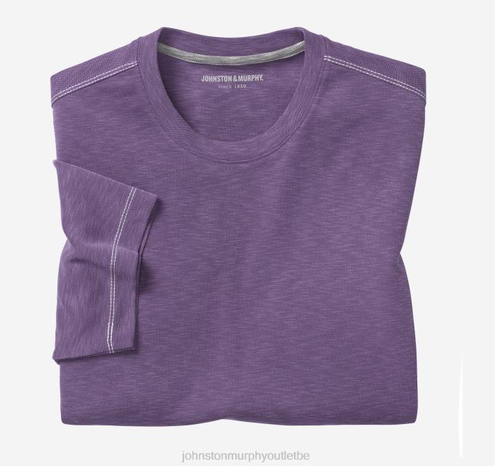 Johnston & Murphy Hommes t-shirt ras du cou flammé vintage TXRN557 vêtements violet