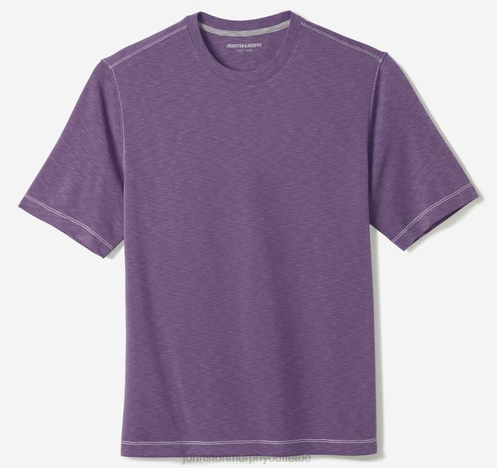 Johnston & Murphy Hommes t-shirt ras du cou flammé vintage TXRN557 vêtements violet