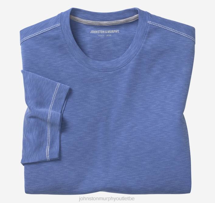 Johnston & Murphy Hommes t-shirt ras du cou flammé vintage TXRN575 vêtements bleu royal