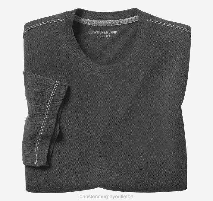 Johnston & Murphy Hommes t-shirt ras du cou flammé vintage TXRN599 vêtements charbon
