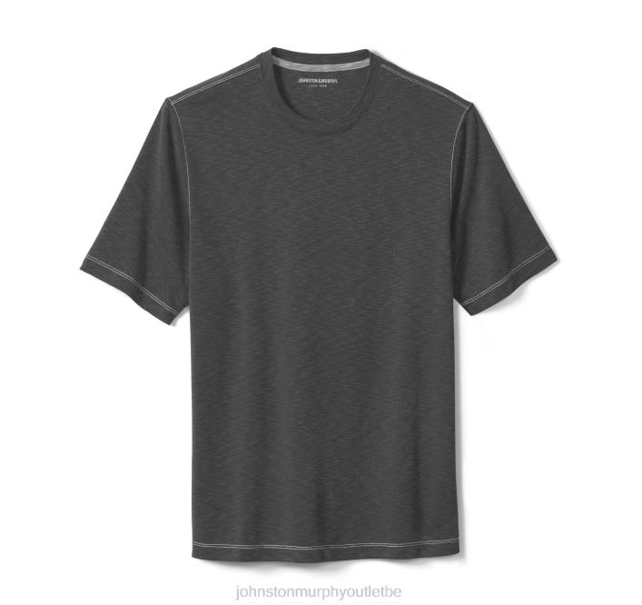 Johnston & Murphy Hommes t-shirt ras du cou flammé vintage TXRN599 vêtements charbon