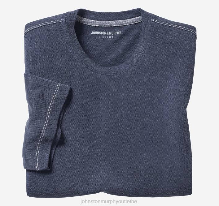 Johnston & Murphy Hommes t-shirt ras du cou flammé vintage TXRN608 vêtements marine