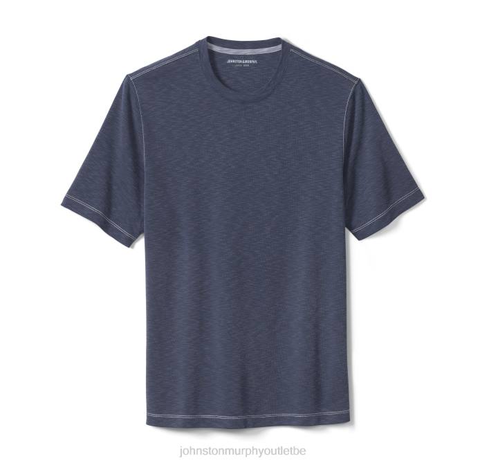 Johnston & Murphy Hommes t-shirt ras du cou flammé vintage TXRN608 vêtements marine