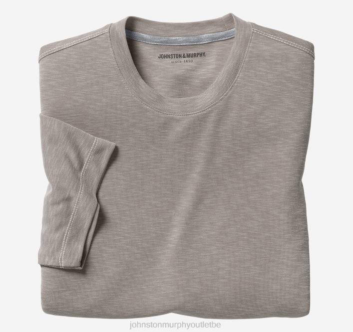Johnston & Murphy Hommes t-shirt ras du cou flammé vintage TXRN749 vêtements sable