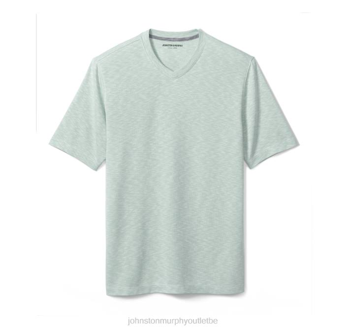 Johnston & Murphy Hommes t-shirt vintage flammé à col en V TXRN713 vêtements menthe