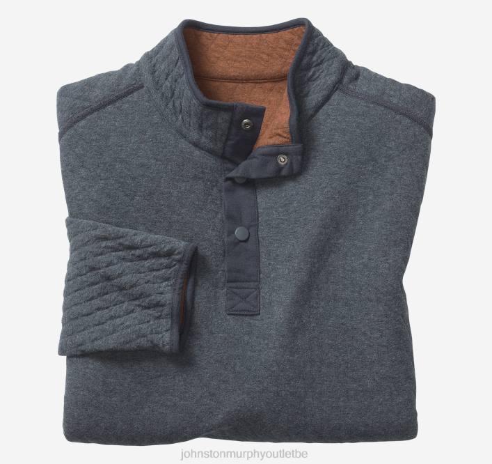 Johnston & Murphy Hommes bouton-pression réversible TXRN765 vêtements rouille/marine chiné