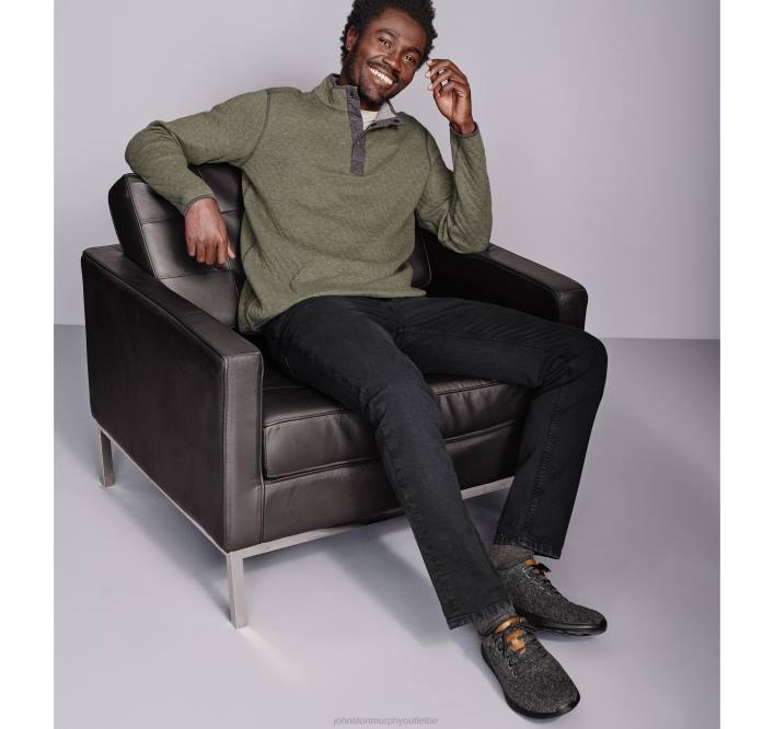 Johnston & Murphy Hommes bouton-pression réversible TXRN766 vêtements mousse/gris chiné