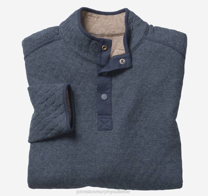 Johnston & Murphy Hommes bouton-pression réversible TXRN847 vêtements marron clair/marine chiné
