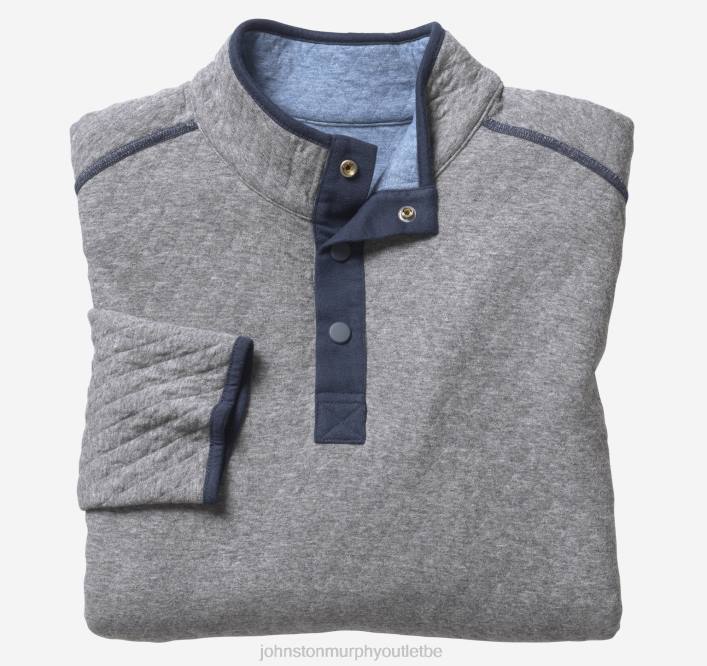 Johnston & Murphy Hommes bouton-pression réversible TXRN848 vêtements bleu clair/gris chiné