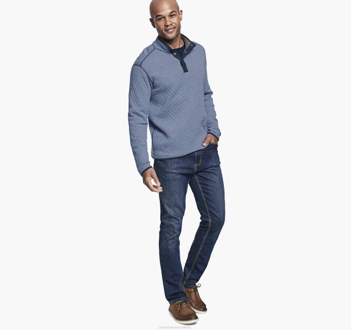 Johnston & Murphy Hommes bouton-pression réversible TXRN848 vêtements bleu clair/gris chiné