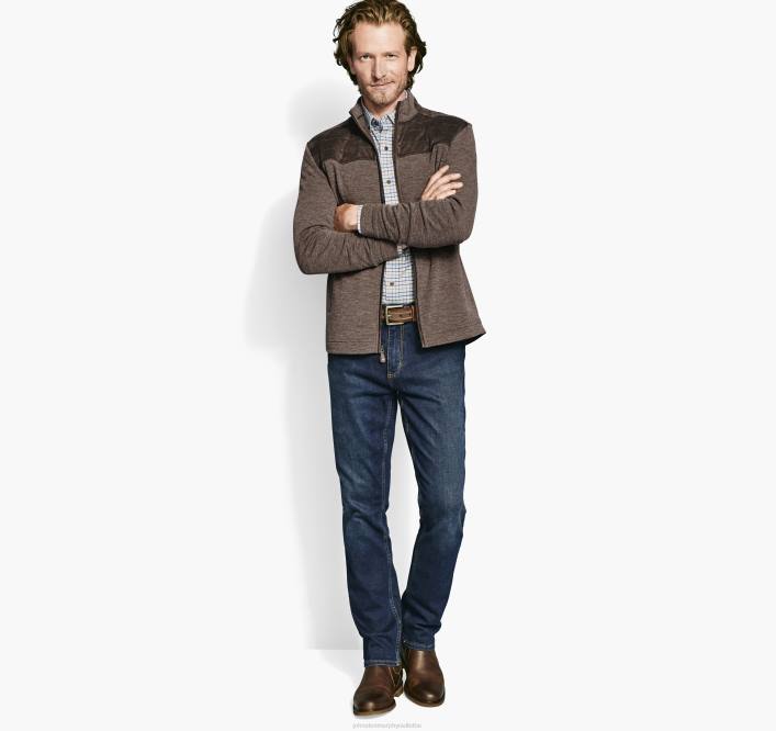 Johnston & Murphy Hommes empiècement matelassé et fermeture éclair TXRN888 vêtements brun