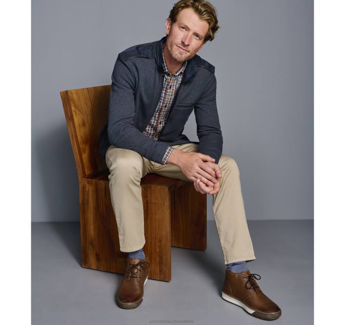 Johnston & Murphy Hommes fermeture éclair en tricot mélangé TXRN716 vêtements marine