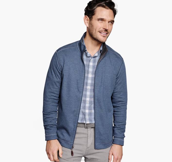 Johnston & Murphy Hommes fermeture éclair intégrale réversible TXRN700 vêtements bleu/charbon