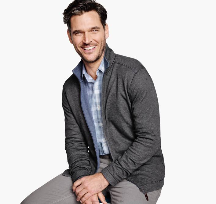 Johnston & Murphy Hommes fermeture éclair intégrale réversible TXRN700 vêtements bleu/charbon