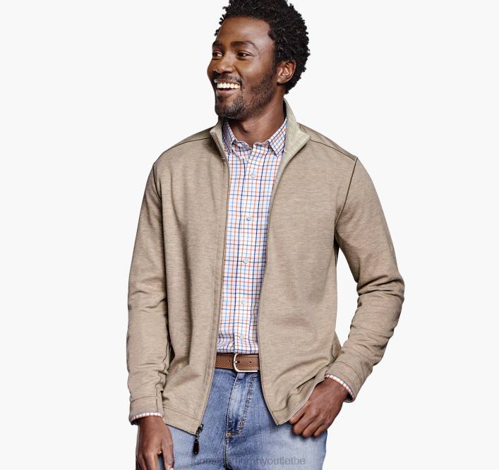 Johnston & Murphy Hommes fermeture éclair intégrale réversible TXRN746 vêtements flocons d'avoine/gris
