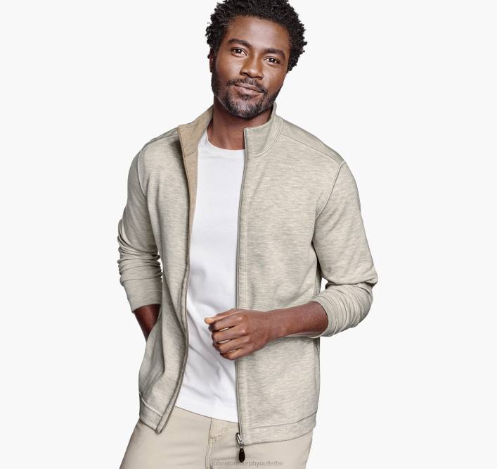 Johnston & Murphy Hommes fermeture éclair intégrale réversible TXRN746 vêtements flocons d'avoine/gris