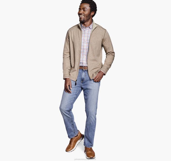 Johnston & Murphy Hommes fermeture éclair intégrale réversible TXRN746 vêtements flocons d'avoine/gris