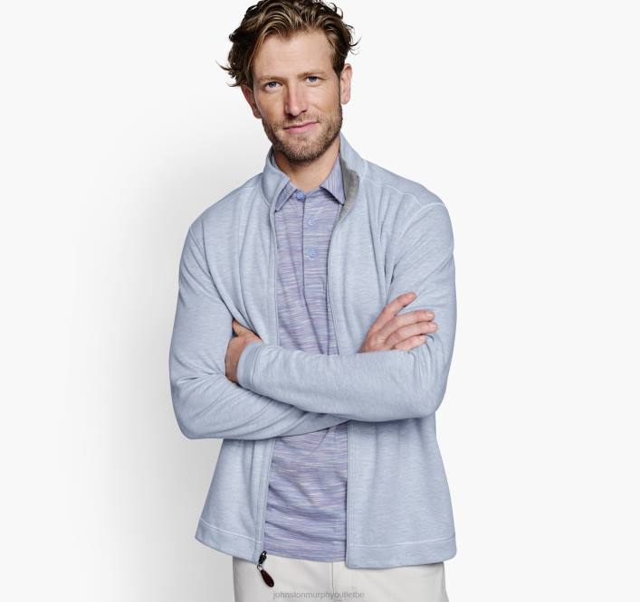 Johnston & Murphy Hommes fermeture éclair intégrale réversible TXRN747 vêtements bleu clair/gris