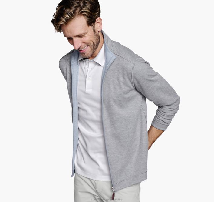 Johnston & Murphy Hommes fermeture éclair intégrale réversible TXRN747 vêtements bleu clair/gris