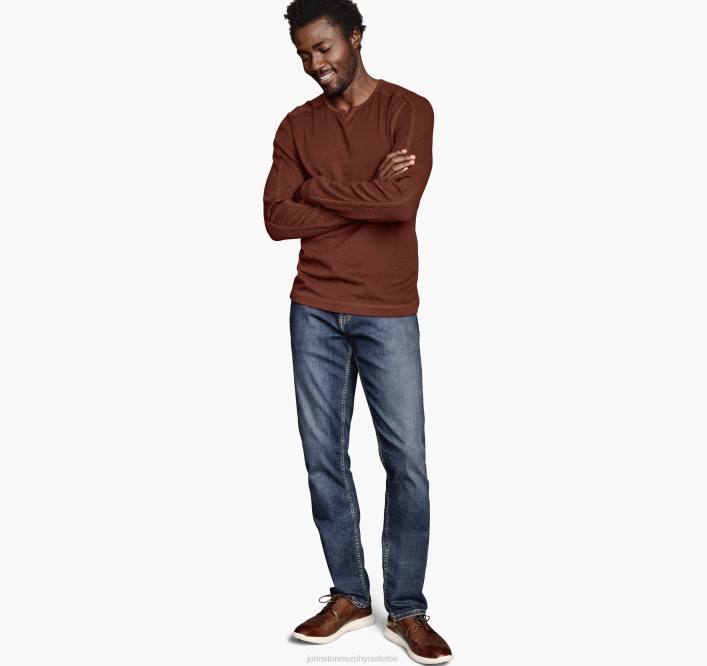 Johnston & Murphy Hommes pull à col fendu TXRN872 vêtements orange