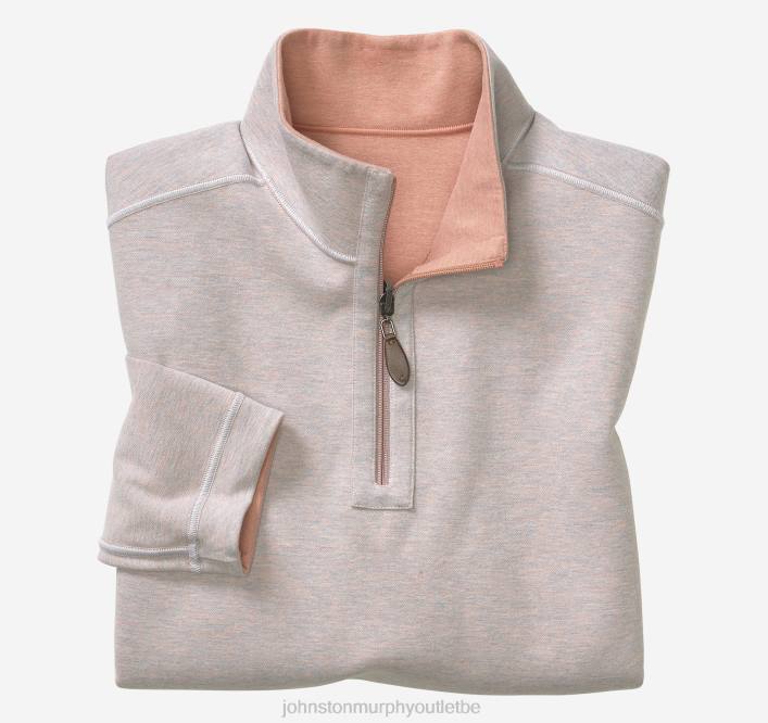 Johnston & Murphy Hommes quart de zip réversible uni TXRN706 vêtements orange/bleu clair