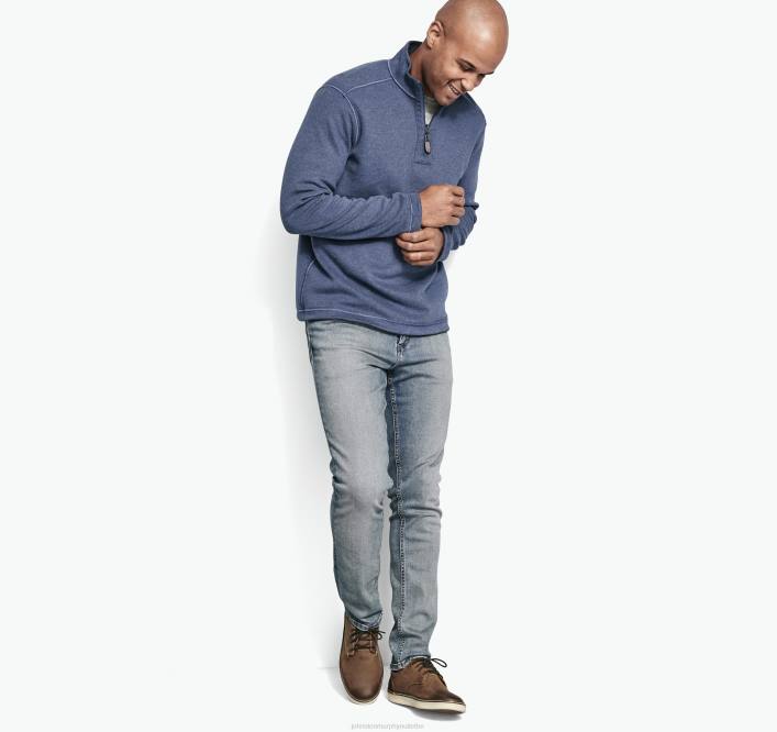 Johnston & Murphy Hommes quart de zip réversible uni TXRN833 vêtements bleu/gris clair