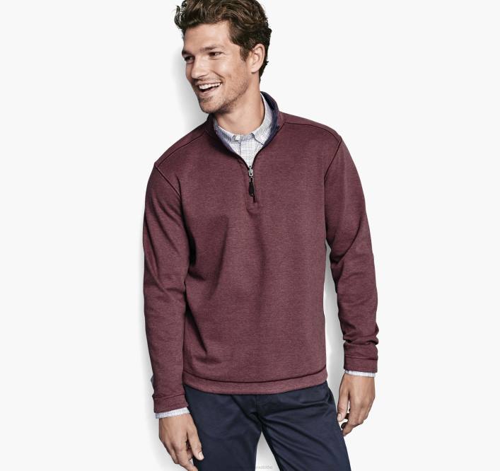 Johnston & Murphy Hommes quart de zip réversible uni TXRN835 vêtements bleu baie