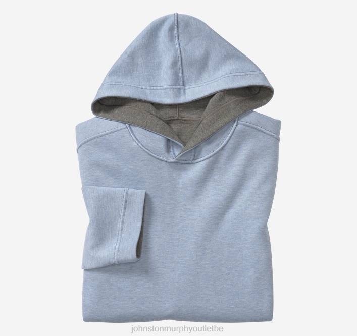 Johnston & Murphy Hommes sweat à capuche réversible en maille TXRN601 vêtements anthracite/bleu clair
