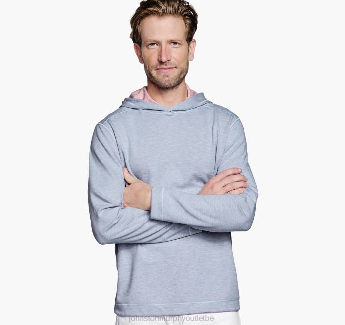 Johnston & Murphy Hommes sweat à capuche réversible en maille TXRN630 vêtements bleu clair/rose