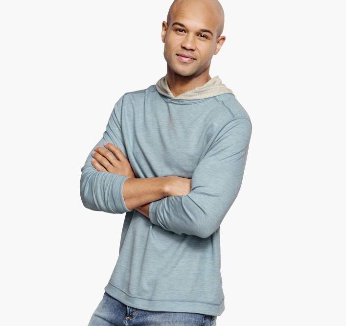 Johnston & Murphy Hommes sweat à capuche réversible en maille TXRN655 vêtements flocons d'avoine/menthe