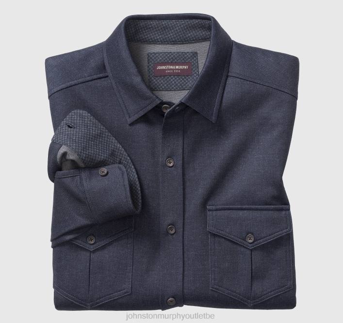 Johnston & Murphy Hommes tricots boutonnés sur le devant TXRN759 vêtements indigo