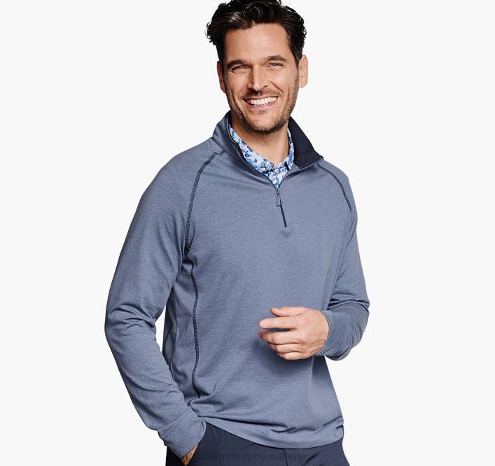 Johnston & Murphy Hommes xc4 raglan quart de zip TXRN541 vêtements bleu