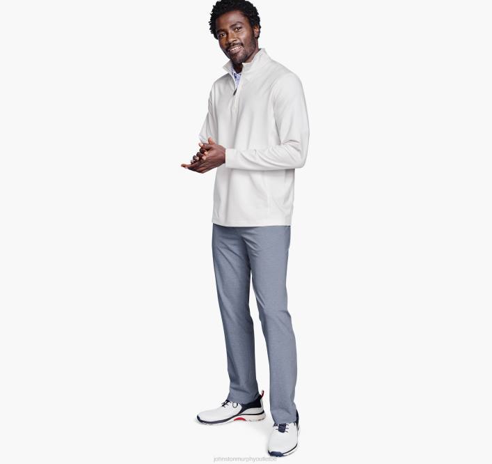 Johnston & Murphy Hommes zip quart de performance chiné xc4 TXRN637 vêtements blanc