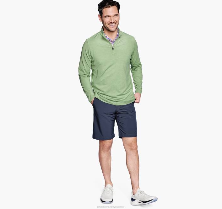 Johnston & Murphy Hommes zip quart de performance chiné xc4 TXRN694 vêtements menthe