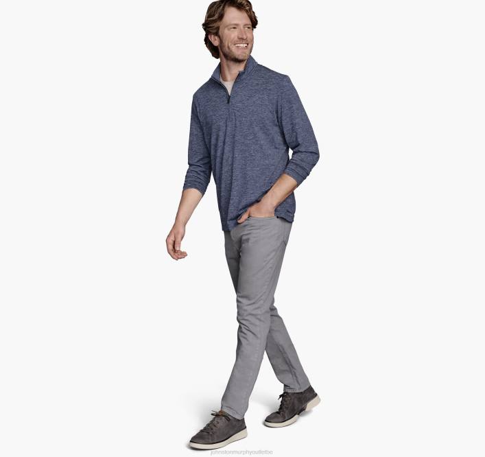 Johnston & Murphy Hommes zip quart de performance chiné xc4 TXRN793 vêtements marine