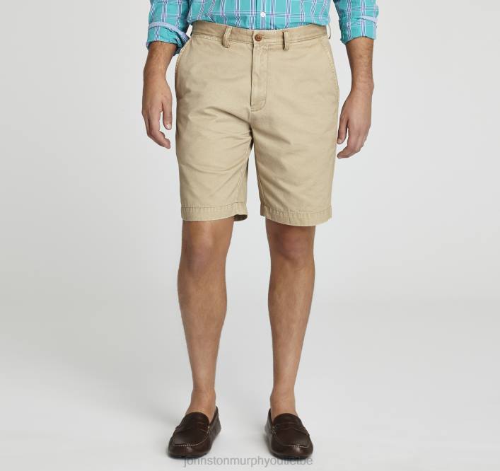 Johnston & Murphy Hommes short chino délavé TXRN406 vêtements sable