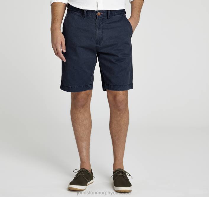 Johnston & Murphy Hommes short chino délavé TXRN410 vêtements marine
