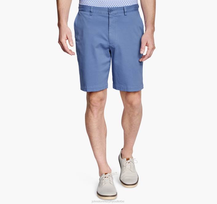 Johnston & Murphy Hommes short chino délavé TXRN431 vêtements bleu