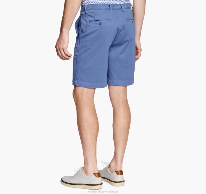Johnston & Murphy Hommes short chino délavé TXRN431 vêtements bleu