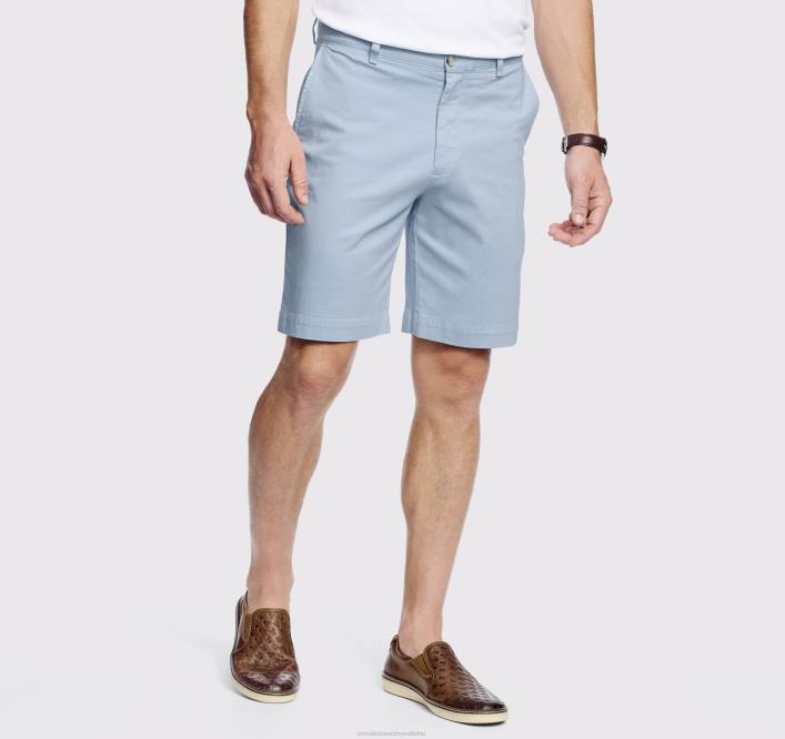 Johnston & Murphy Hommes short chino délavé TXRN551 vêtements bleu clair