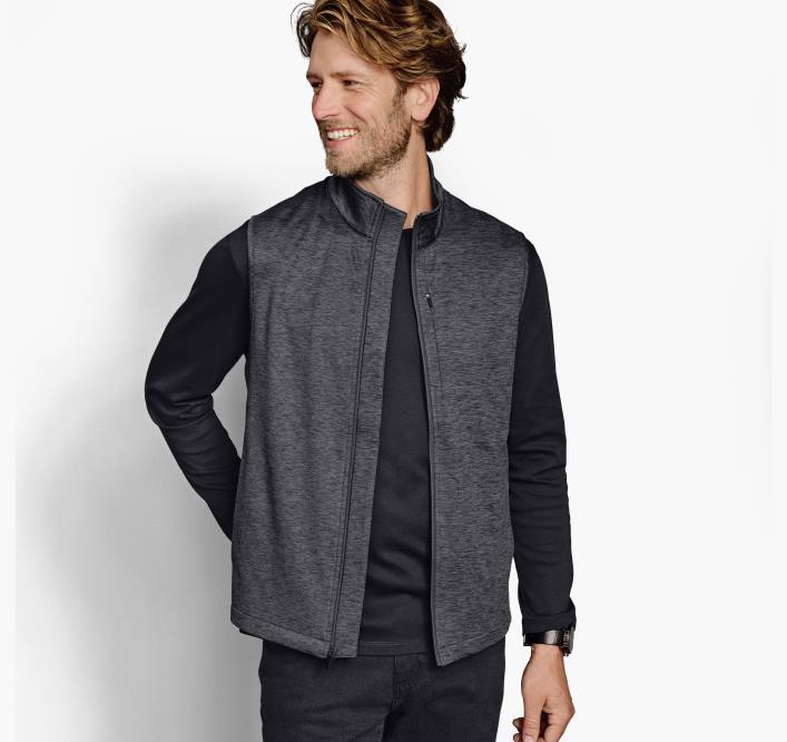 Johnston & Murphy Hommes gilet de performance XC4 TXRN831 vêtements bruyère au charbon de bois