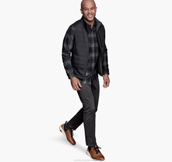 Johnston & Murphy Hommes gilet réversible xc4 TXRN711 vêtements noir/gris chiné