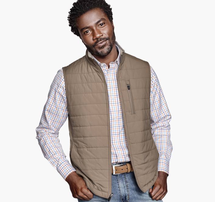 Johnston & Murphy Hommes gilet réversible xc4 TXRN736 vêtements taupe/gruau