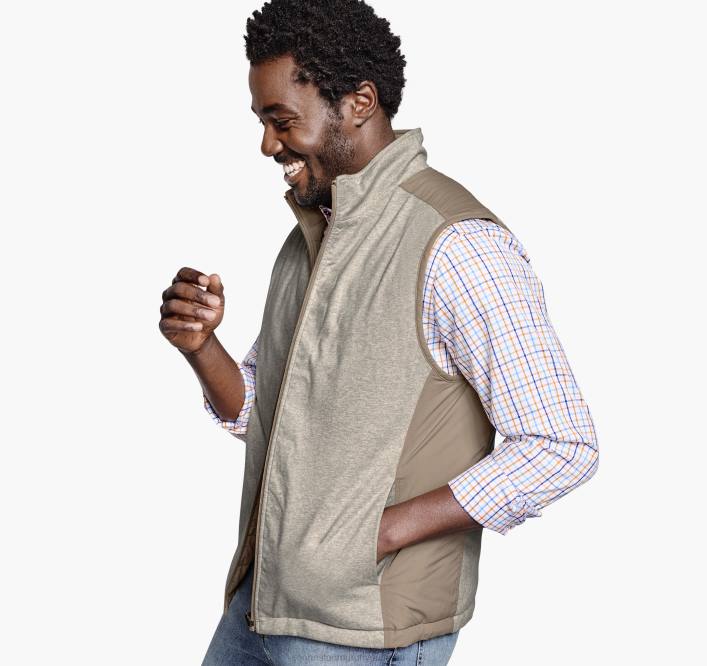 Johnston & Murphy Hommes gilet réversible xc4 TXRN736 vêtements taupe/gruau