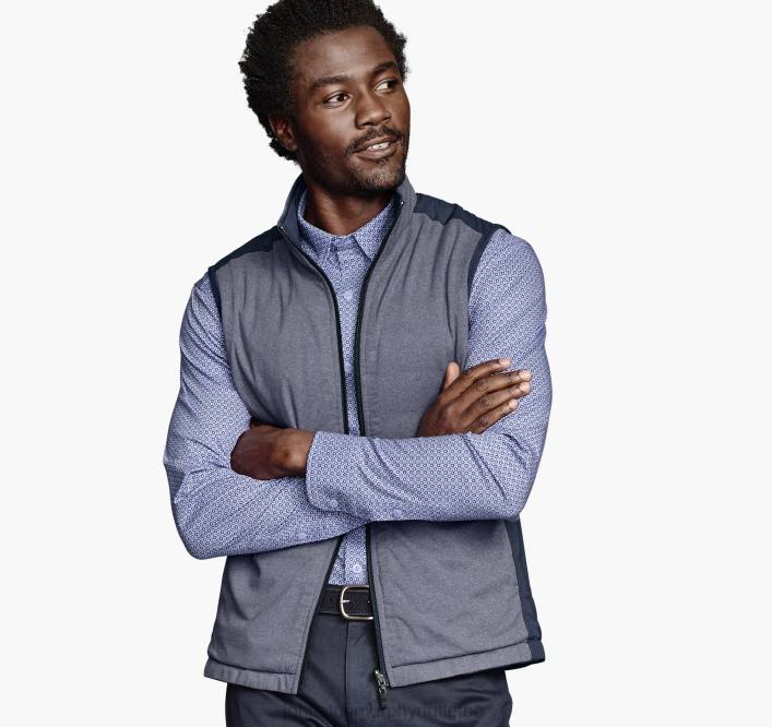 Johnston & Murphy Hommes gilet réversible xc4 TXRN851 vêtements bleu marine/bleu chiné