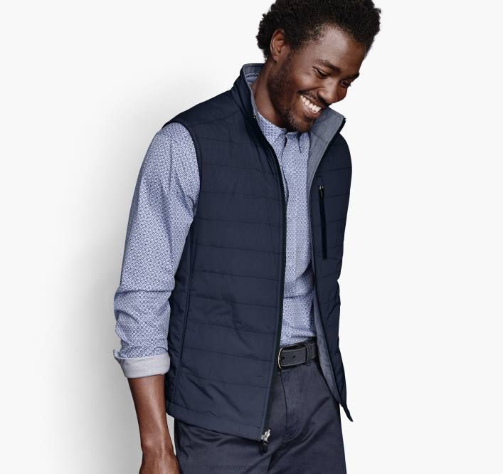 Johnston & Murphy Hommes gilet réversible xc4 TXRN851 vêtements bleu marine/bleu chiné