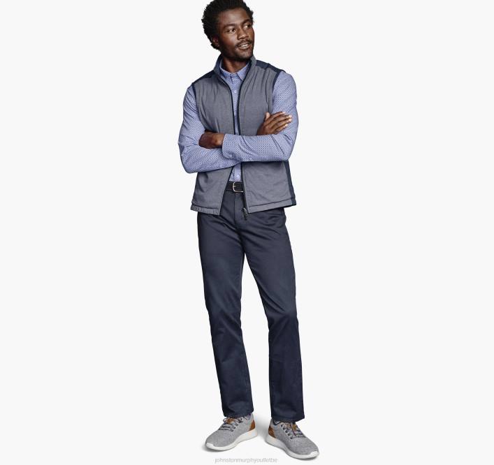 Johnston & Murphy Hommes gilet réversible xc4 TXRN851 vêtements bleu marine/bleu chiné