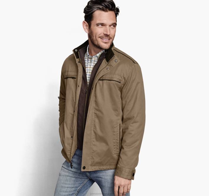 Johnston & Murphy Hommes veste en coton antique TXRN707 vêtements chameau