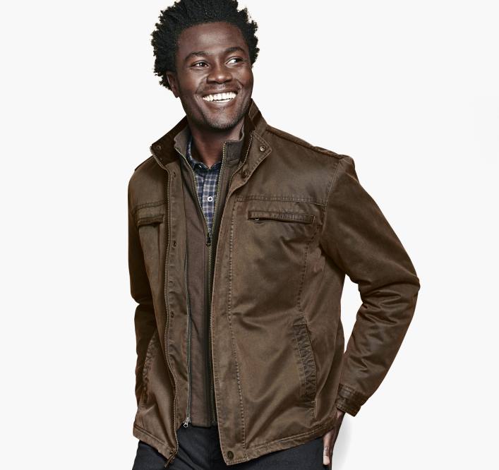 Johnston & Murphy Hommes veste en coton antique TXRN757 vêtements brun